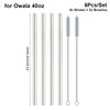 6Pcs/Set With Brush Stainless Steel Straw Cup Replacement Straw  for Owala 16oz 19oz 24oz 32oz 40oz