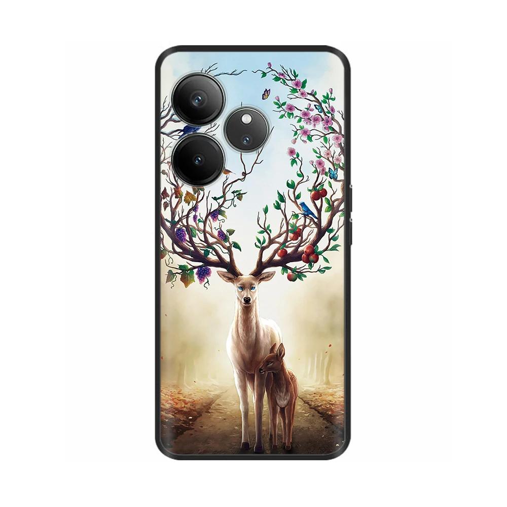 For Realme GT 6 GT 6T Case Black Silicone Luxury Bumper Cute Soft TPU Phone Cases For Realme GT6 5G Cover Shells Coque 6.78''