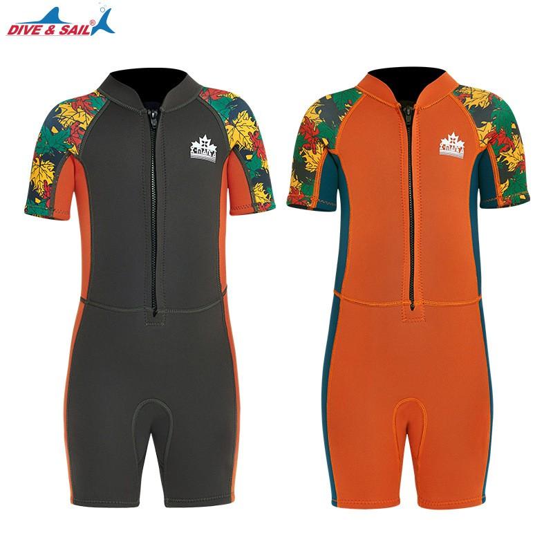 Kids 2.5mm Neoprene Wetsuit Short Sleeve Full Body Dive Swim Suit Swimming Snorkeling Water Sports