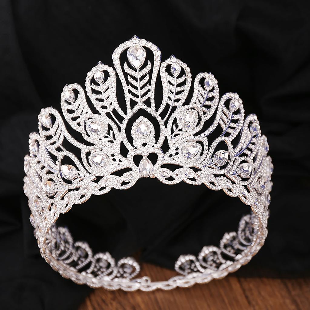 Adult Princess Crown with Rhinestone Simple Style Dazzling Rhinestones Ornaments for Masquerade Ball Banquet Cosplay