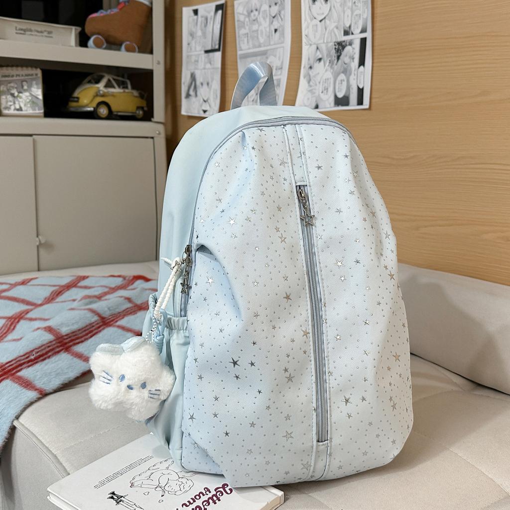 Schoolbag Korean Version Ins Little Star Schoolbag for Female Junior High School Students with a Sense of High-end Niche Does Not Collide
