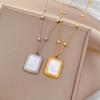 Square Shell Personalized Minimalist Furnace Real Gold Necklace Female Collarbone Chain