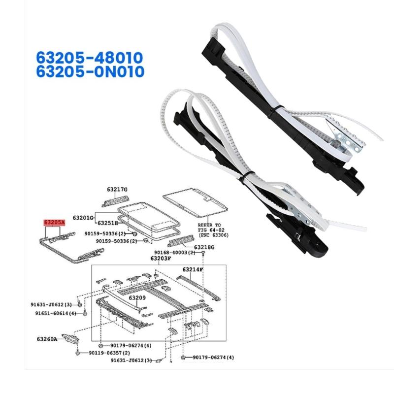 Sliding Sunroof Drive Cable Assemblies Strong Strength Designs Quick Response Sunroof Drive Cable Set Suitable for Vehic