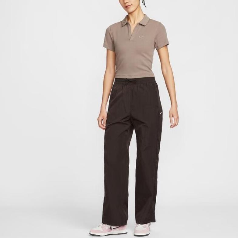 Nike Sportswear Casual Series Fashion Versatile Short Sleeve T-Shirt Women Tops Brown DV7885-214