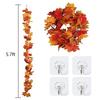 Artificial Fall Leaves Garland For Thanksgiving Halloween Festivals Wedding Decor 2 Pcs 5.7FT Fake Plants Autumn Decor Leaves