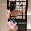 Fun underwear antique velvet cheongsam Fun underwear fringed sexy peony print pure desire temptation hip skirt woman