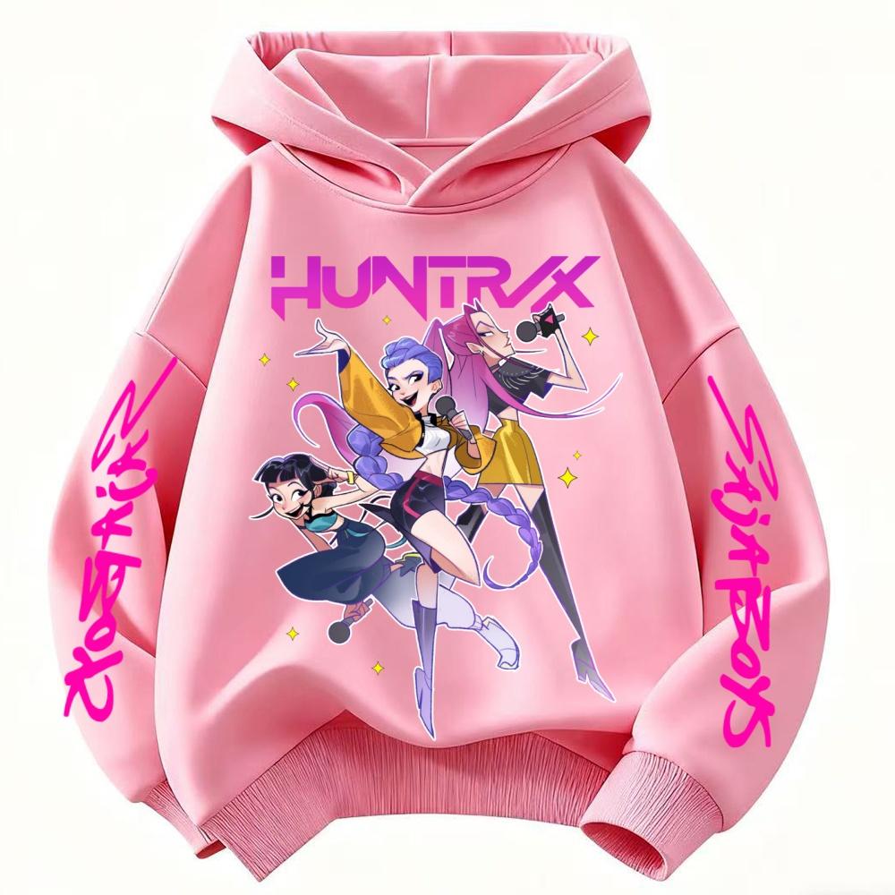 Kids Anime Demon Slayer Print Hoodie Boys Girls Casual Tshirt 100-160cm Childrens Cartoon Clothes