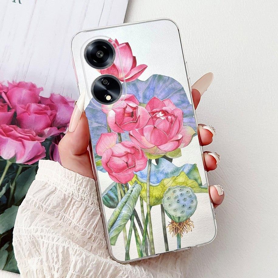 For OPPO F23 Case CPH2527 Cover Fashion Marble Flower Soft Slim Silicone Back Cover on OPPO A98 A1 5G CPH2529 OPPOF23 Phone Case