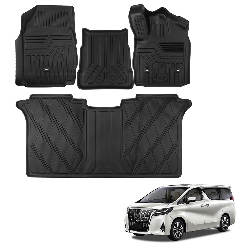 New Floor Design for 3D Floor Mats Made of TPE Easy 3D Custom Interior Set of 4 Alphard/Vellfire (30 Series, Early/Late Models) Mats, Vehicle-Specific