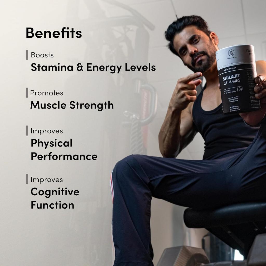 Man Matters Pure Himalayan Shilajit/Shilajeet Gummies with 75% Fulvic Acid & KSM 66 Ashwagandha