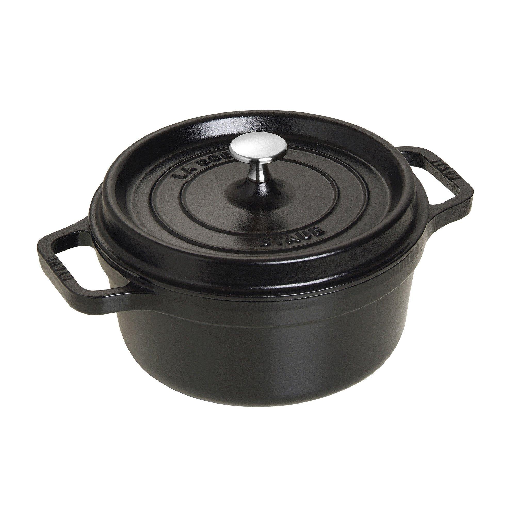 

Staub Quart Круглая кокотница Quart Черный 1102225 6-1/4 2.75 чёрный