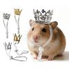 Retro Hamster Crown Rhinestone Tiara Headband Small Pet Tiara with Adjustable Strap