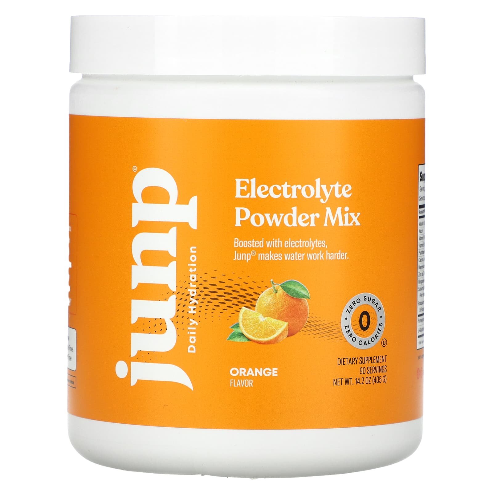 

JUNP Hydration, electrolyte powder mix, orange flavor, 405 g (14.2 oz)