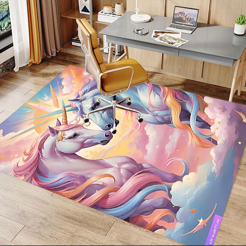 1PC Unicorns Fantasy Extra Large Non Slip Floor Carpet, Office, Family, Studio   Large Area Rug Indoor Rugs, Bold Statement Piece