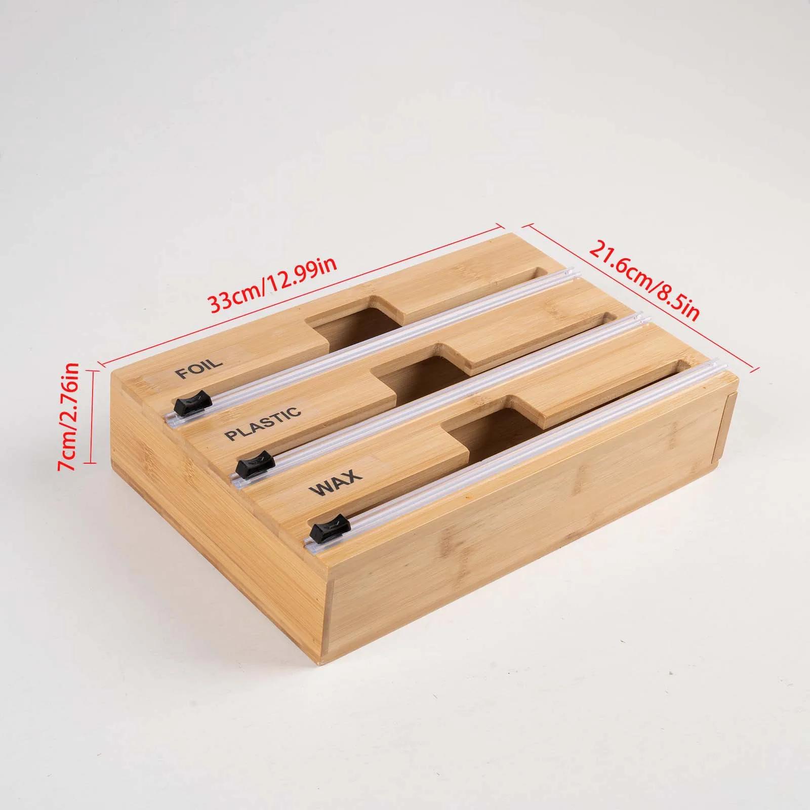 

Wall Mounted Paper Compartment Cling Film Tin Foil Cutter Box With Kitchen Paper Towel Kitchen Organizer Accessories