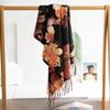 New Soft and Warm Imitation Cashmere Large Flower Print Tassel Scarf High End Women's Scarf Shawl
