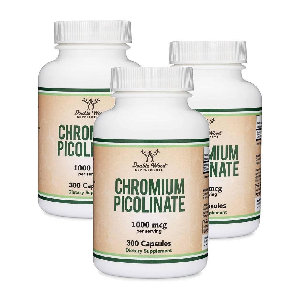 Double Wood Chromium Picolinate 1000mcg 150-day supply 300 capsules 3 pcs