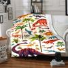 1pc Dino World Lightweight Flannel Blanket, Comfortable and Warm Blanket, for Office and Camping Sofa Bed077