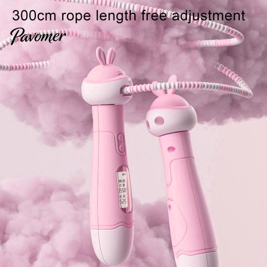 Exercise Skipping Rope Jump with Counter Length Adjustable Tangle-free Ergonomic Digital Display Handle Workout Fitness Equipment for Kids Children