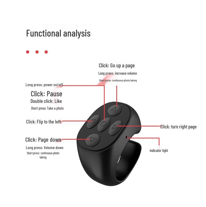 Douyin Bluetooth Remote for Phone: Wireless Remote Control with Charging Case for Short Video, Live Streaming, and Page Turning.