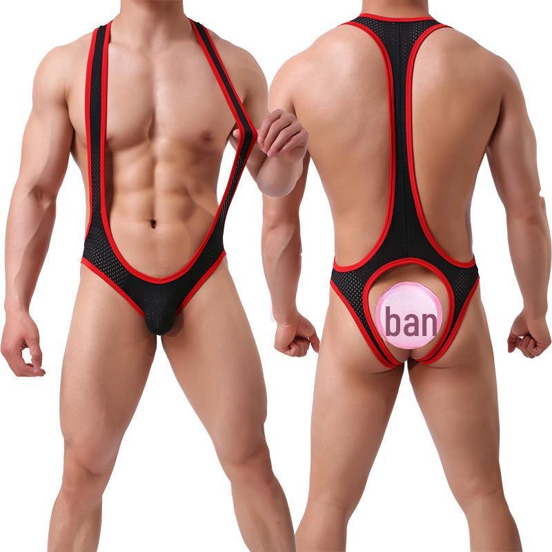 Men's Ultra-Thin Nylon Breathable One-Piece Body Shaper Tights - C407