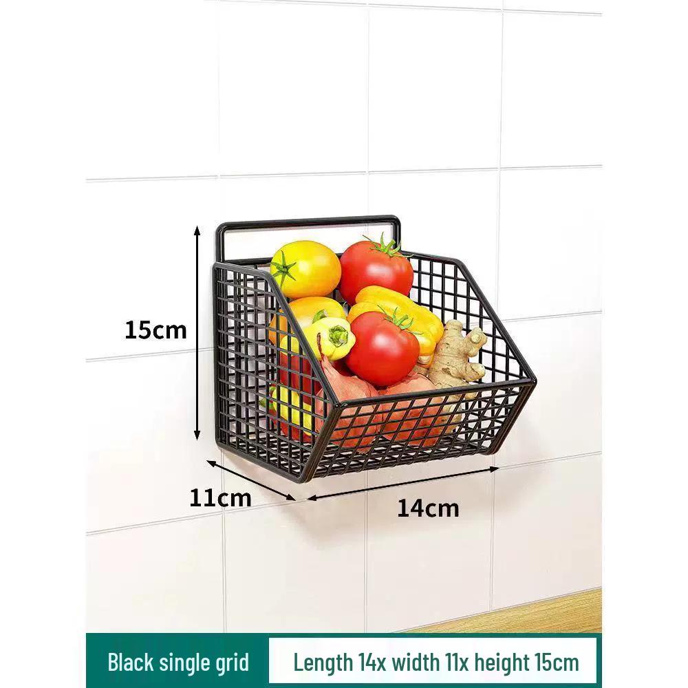 Многофункциональная настенная кухонная полка для хранения овощей и специй