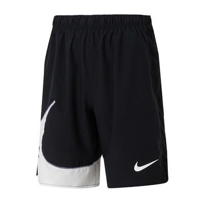 Contrast Logo Print Elastic Waist Breathable Sports Shorts Men Bottoms Black FB8555-010