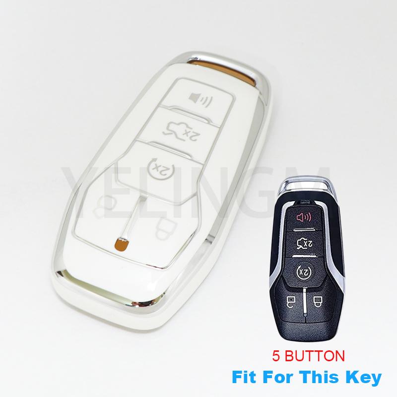 Car Remote Key Case TPU Cover Shell Fob For Ford Fusion Mondeo Mustang F-150 Explorer Edge 5 Buttons Protector Bag Accessories