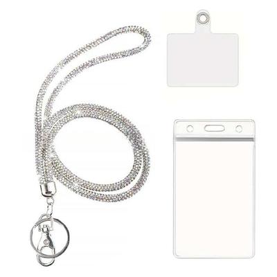 Klarer Kartenhalter mit Nackenband für Büro Strass-Lanyard mit Ausweishalter Vertikaler Kartenhalter