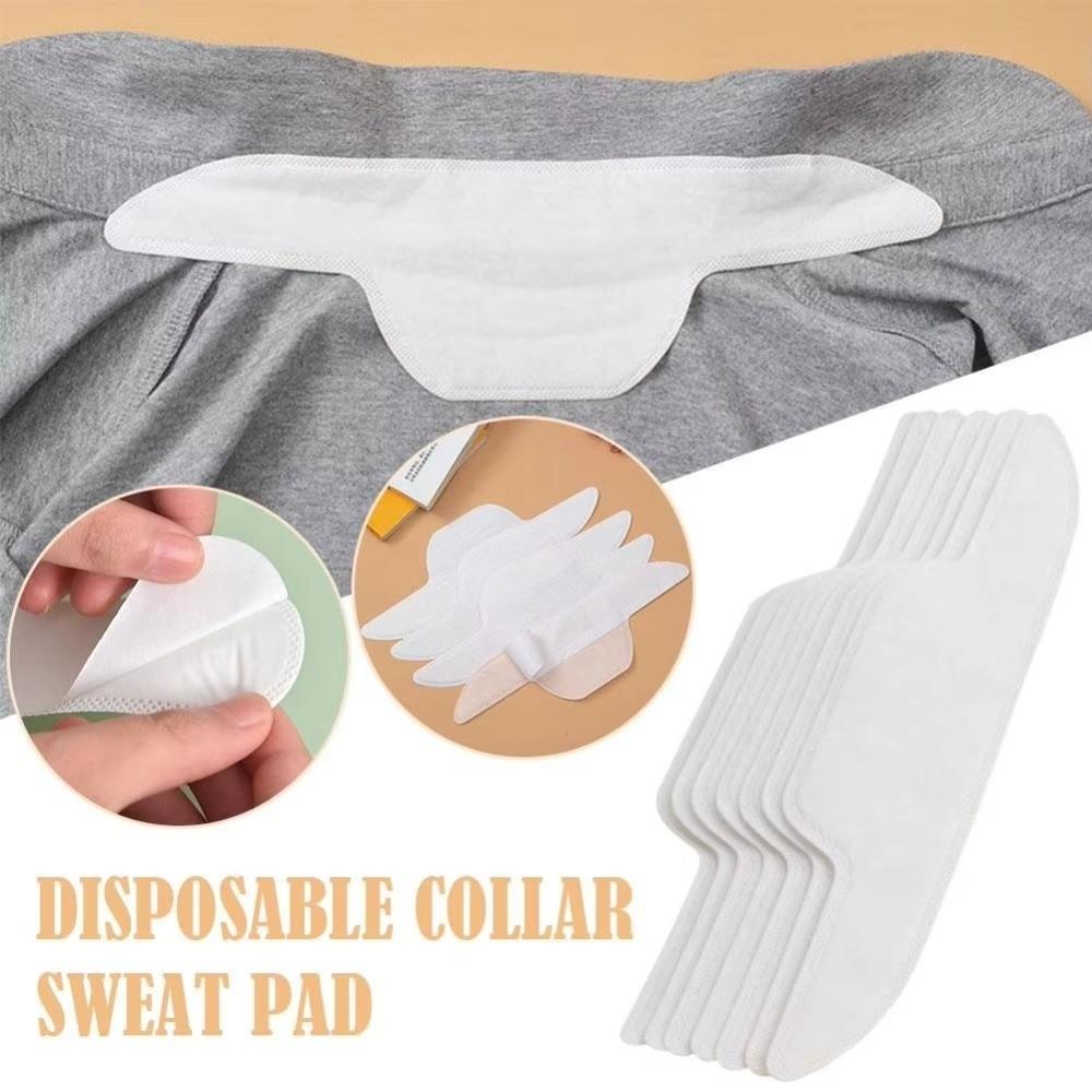 New 10Pcs Anti Perspiration Collar Sweat Patches White Disposable Absorbing Sweat Sticker Sweatproof Anti-Dirty Shirts Stickers