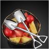 Stainless Steel Shovel Point Spoons Watermelon Coffee Tea Spoon Ice Cream Dessert Tip Scoop Cutlery Tableware Set Kitchen Tools