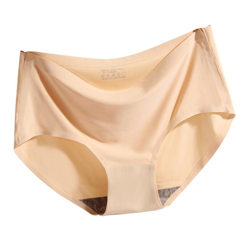 Women's Ice Silk Underwear Seamless Underwear One-piece Underwear Breathable Mid Waist Sexy Women's Underweartriangular Underwear Head