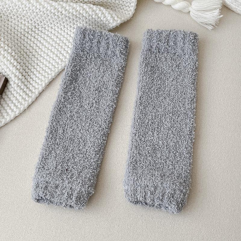 Knee Protection Stockings for Cold Legs, Coral Fleece Cold-proof Knee-high Socks, Thickened Knee Protection Socks