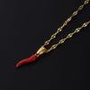 1Pc Stainless Steel Vintage Lucky Horn Cornicello Pepper Pendant Necklaces Gothic Italian Chilli Aesthetic Collares Jewelry
