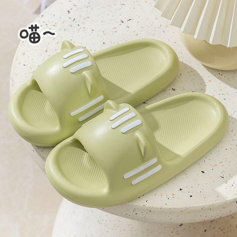 Thick-bottomed cool slippers cute women's bathroom home use non-slip and non-smelly feet home indoor men