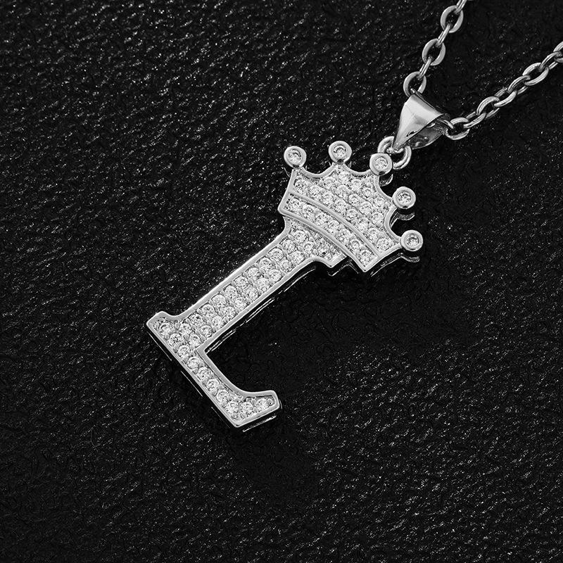 Fashion Luxury A-Z Crown Alphabet Pendant Chain Necklace Punk Style Lucky Initial Name  Best Party Wedding Birthday Gift
