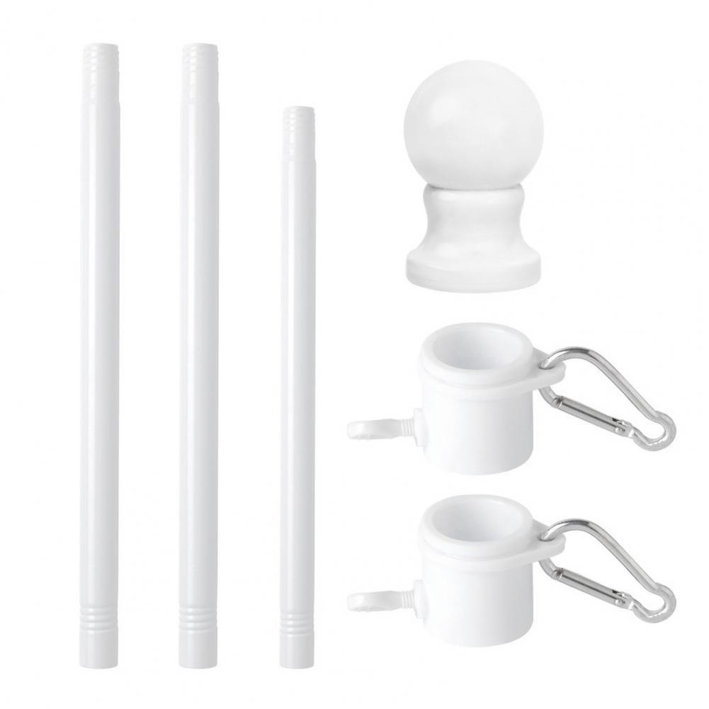 Stainless Steel Flag Pole Kit Swivel Ring Portable Outdoor Flag Pole Adjustable Height Flagpole for House Yard Porch Camping