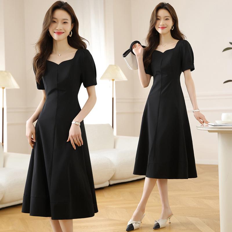 Hepburn Style Elegant Slimming French Little Black Dress for Women - Summer Collection