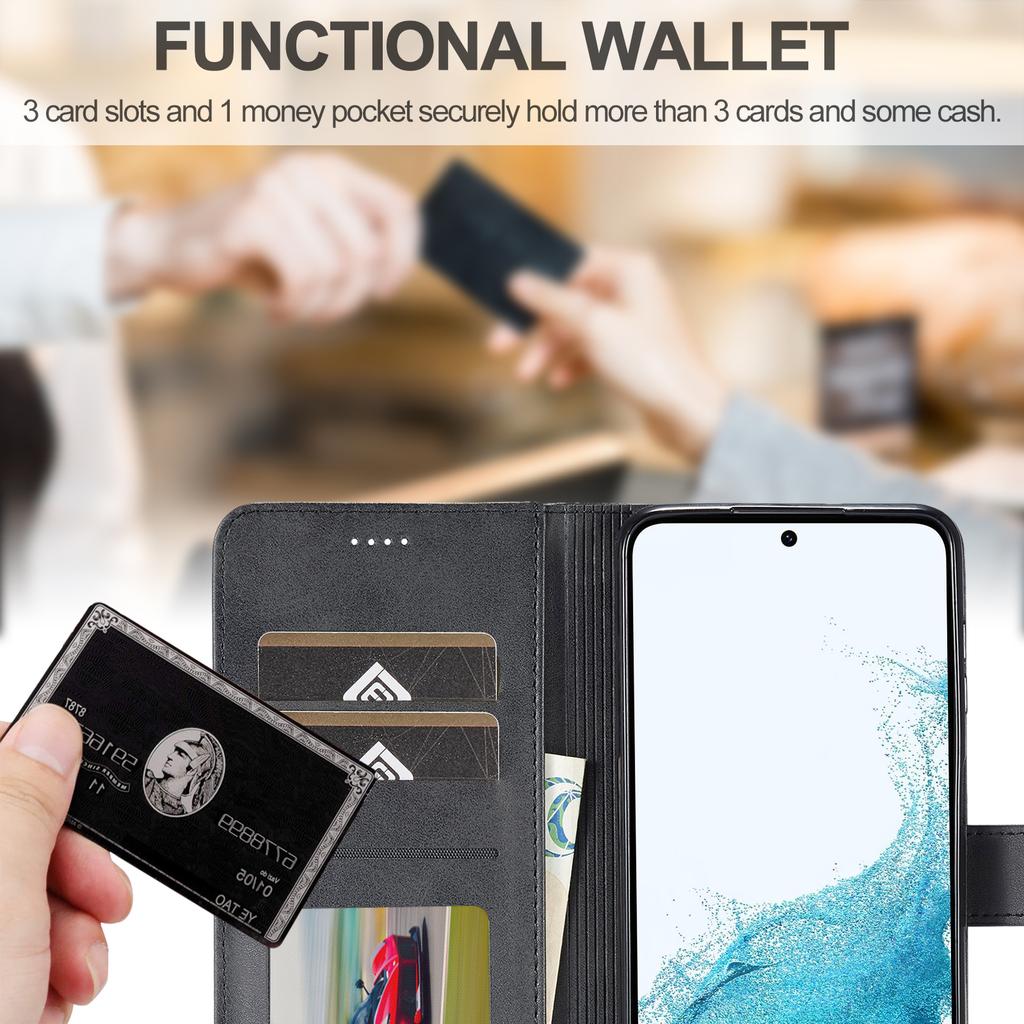 LC.IMEEKE For Samsung Galaxy A34 5G Calf Texture Case Wallet Stand Design Magnetic Clasp Leather Phone Cover