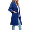 Women Slim Fit Solid Long Sleeve Mid Length Casual Outerwear Coat