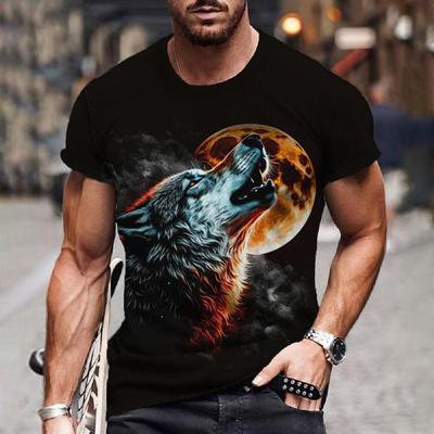 Wolf T-Shirt 3d Digital Animal Print Graphic Camisa Hombre Causal Tees Short Sleeves Comfortable Pullover Tops Men's Clothing