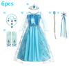 Elsa Dress Cosplay Princess Dress Light Blue Long Sleeve Sequin Children Dresses Carnival Party Evening Dress Dress For Girls