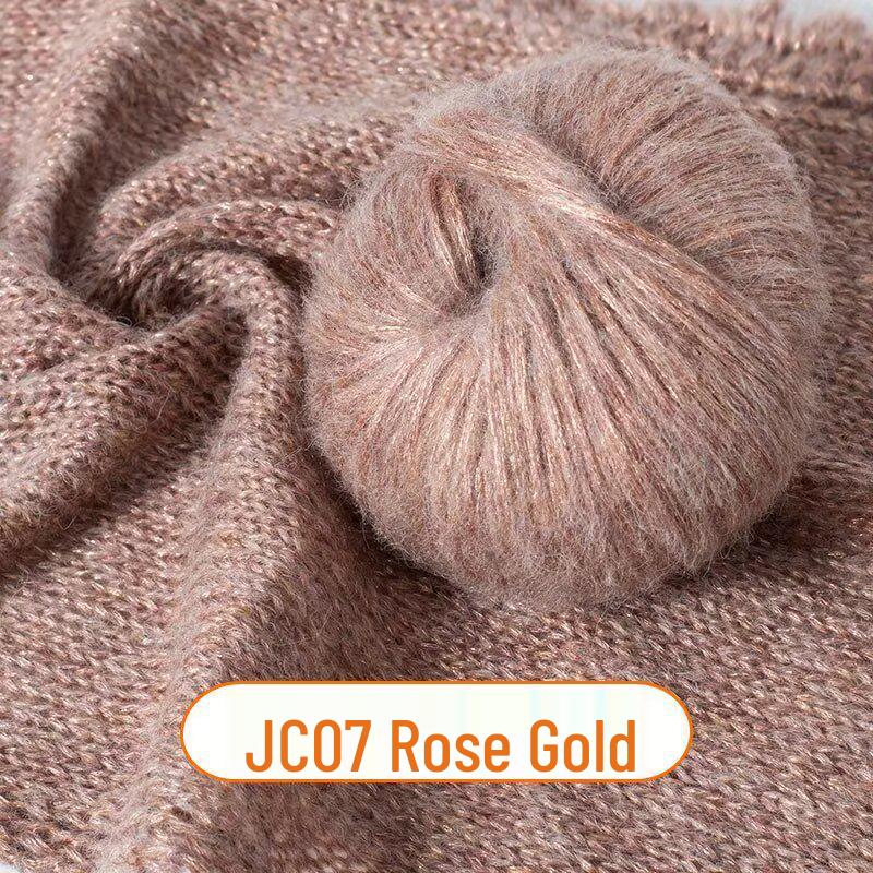 Sparkly Hand-Knitted Soft Mohair Sweater Set with Silk Yarn