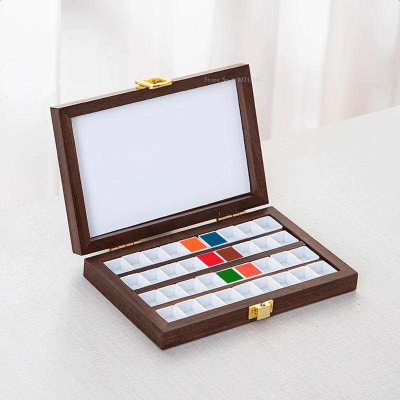 24/36 Grid Watercolor Paint Box Empty Box Palette Cases Students Outdoor Sketching Watercolor Packaging Painting Art Supplies