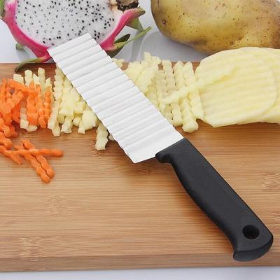 Edelstahl Kartoffel Chip Slicer Teig Gemüse Obst Crinkle Wellenförmige Slicer Messer Kartoffel Cutter Chopper Französisch Fry Maker Werkzeuge