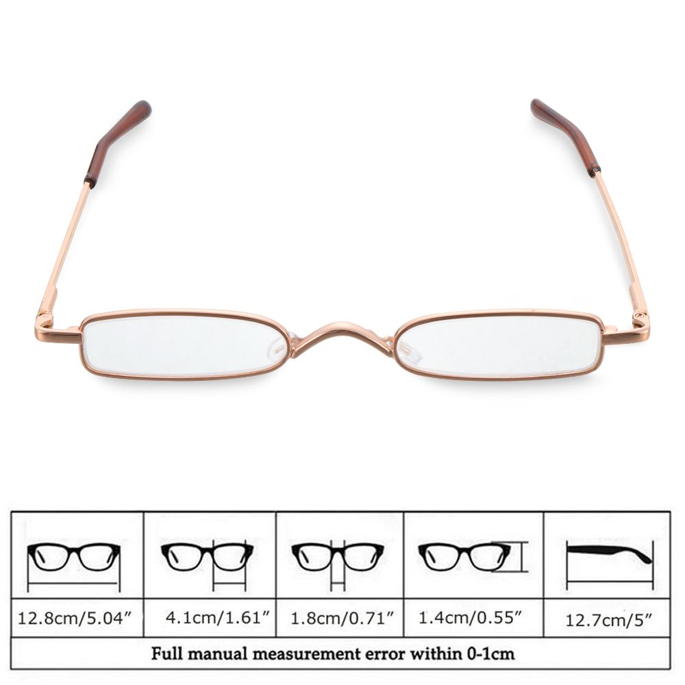 Unisex Mini tragbare Metallrahmen Vision Care Brillen Harz Linse Lesebrille