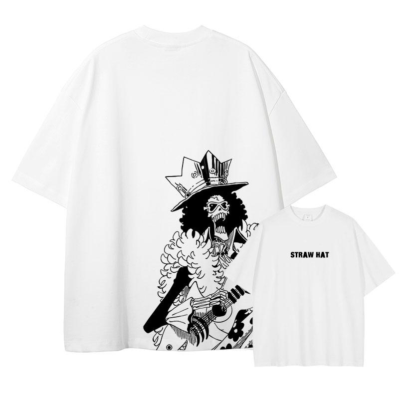 

One Piece Brook Cotton TShirt Graphic Print Casual Streetwear Hip Hop Style S