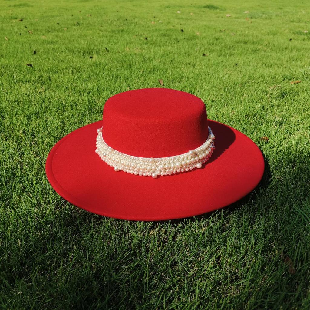Flat Top French Fedora Classic Men's and Women's Jazz Hat Panama Hat Church Hat Chapeau Femme Hats for Woman