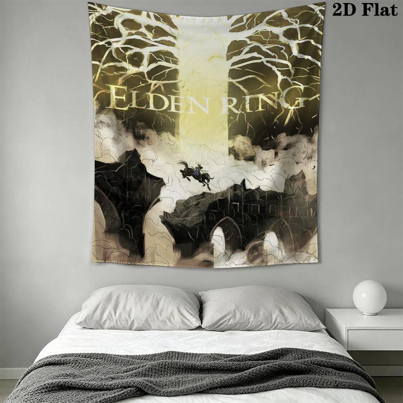 Elden Ring Wall Tapestry Aesthetic Wall Hanging Printed Fabric Blanket Decorative Tapestries for Bedroom Living Room Home Decor