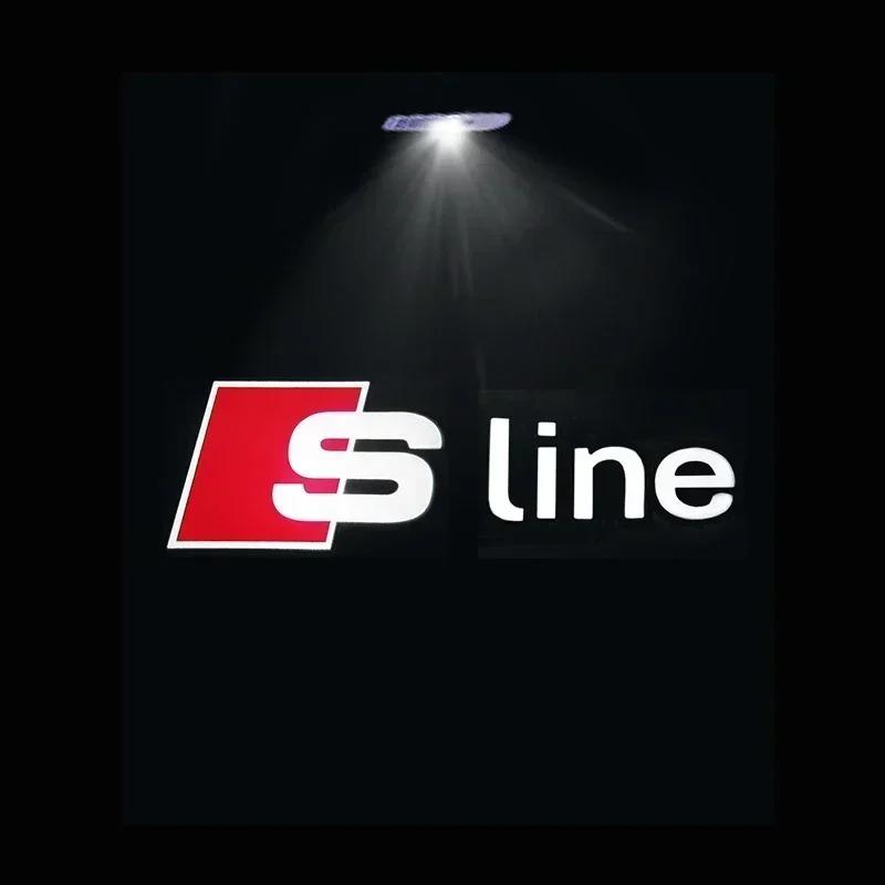 For Audi S662Pcs Led Car Door Logo Projector Welcome Light Emblems For Audi A3 A6 Q3 B5 B6 B7 B8 B9 Q7 8P 8V 8L A5 A4 4F A1 A7 A8